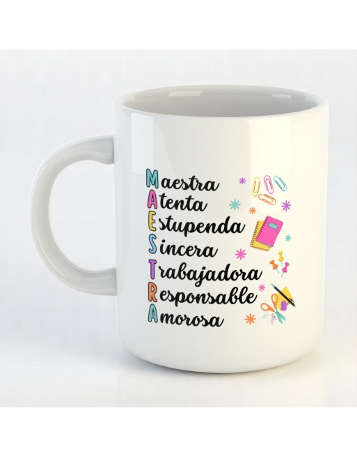 Taza "MAESTRA" (Acróstico Inspirador) Taza "MAESTRA" (Acróstico Inspirador)